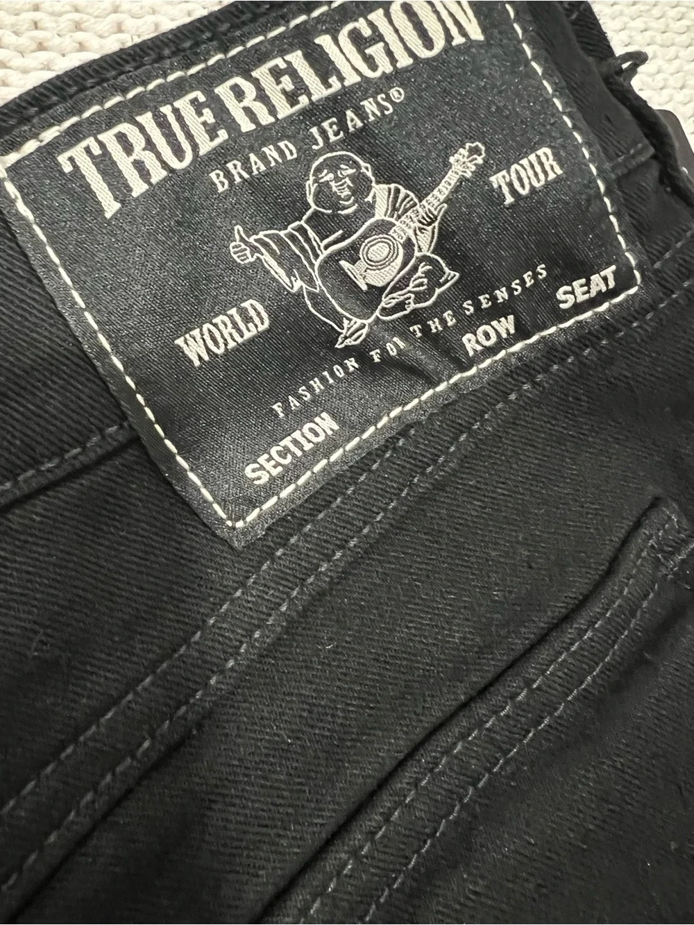 True Religion Men's Black Slim Straight Jeans